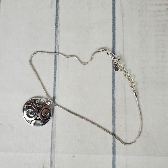 Brighton Jewelry - Vintage Brighton London Groove Neckline  Large Circle Silver Plated Retired